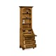Burl oak slender bookcase bureau