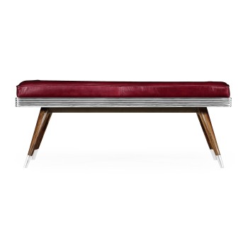 50's Americana Leather Bench