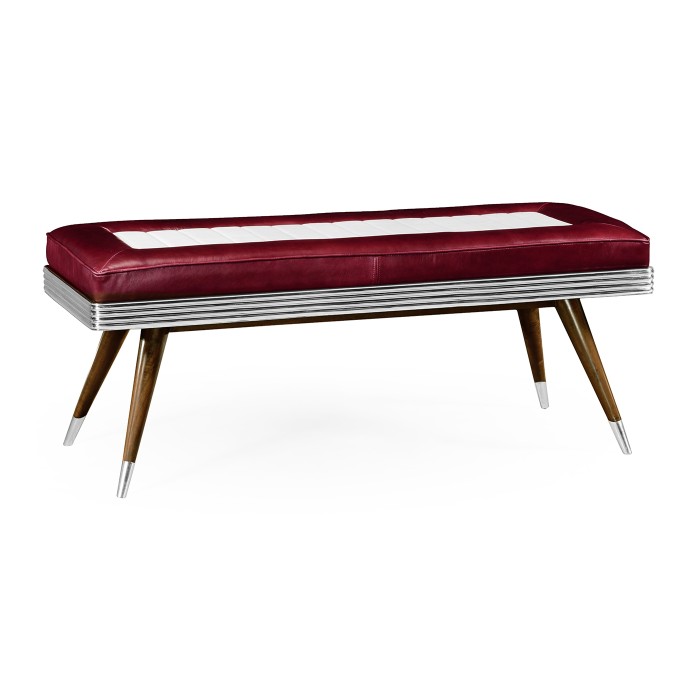 50's Americana Leather Bench