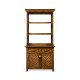 Plank walnut narrow dresser with strap handles