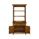 Plank walnut narrow dresser with strap handles