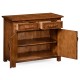 Plank walnut cabinet or dresser base with strap handles