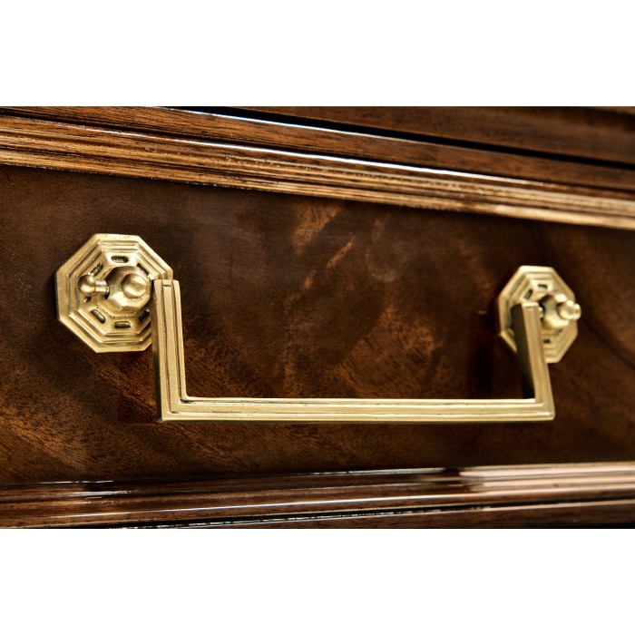 French style Mahogany console with brass gallery