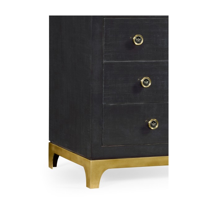 Charcoal & Gold Double Low Chest 