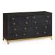 Charcoal & Gold Double Low Chest 