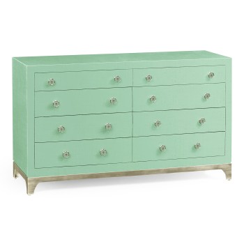 Robin's Egg & Silver Double Low Chest 