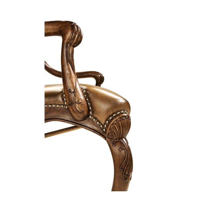 Sheraton Walnut Oval Back Arm Chair