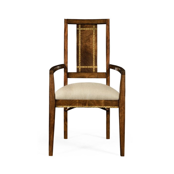 Craftsman's mahogany dining/occasional chair with herringbone inlay detail (Arm)