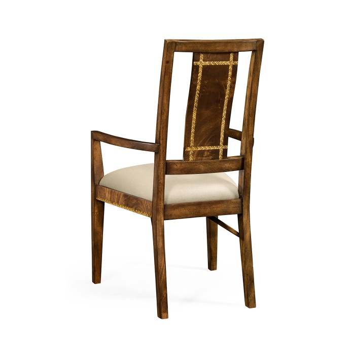 Craftsman's mahogany dining/occasional chair with herringbone inlay detail (Arm)
