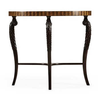Feather Inlay Hand Carved Console