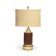 Round Fluted Mahogany Table Lamp