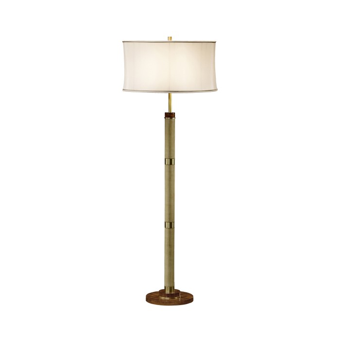 Sage finish hyedua circular column floor lamp