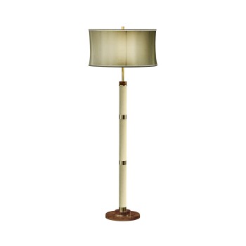Ivory Finish Hyedua Circular Column Floor Lamp