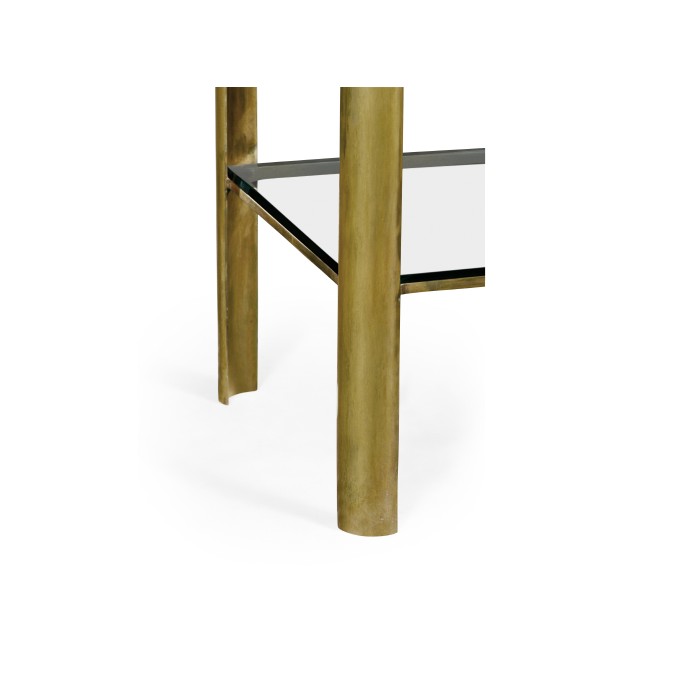 Brass & Glass End Table