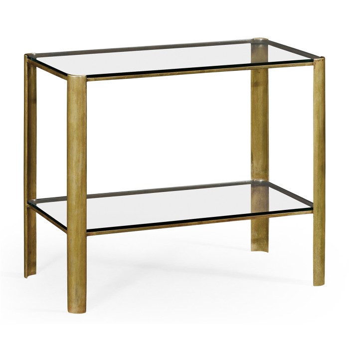 Brass & Glass End Table