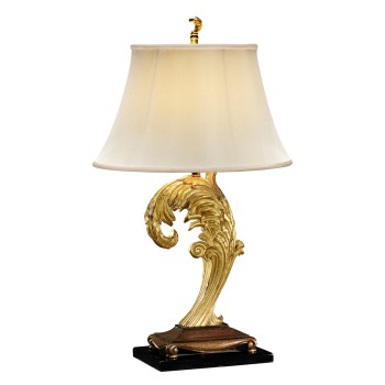 Asymmetric Gilded Leaf Table Lamp