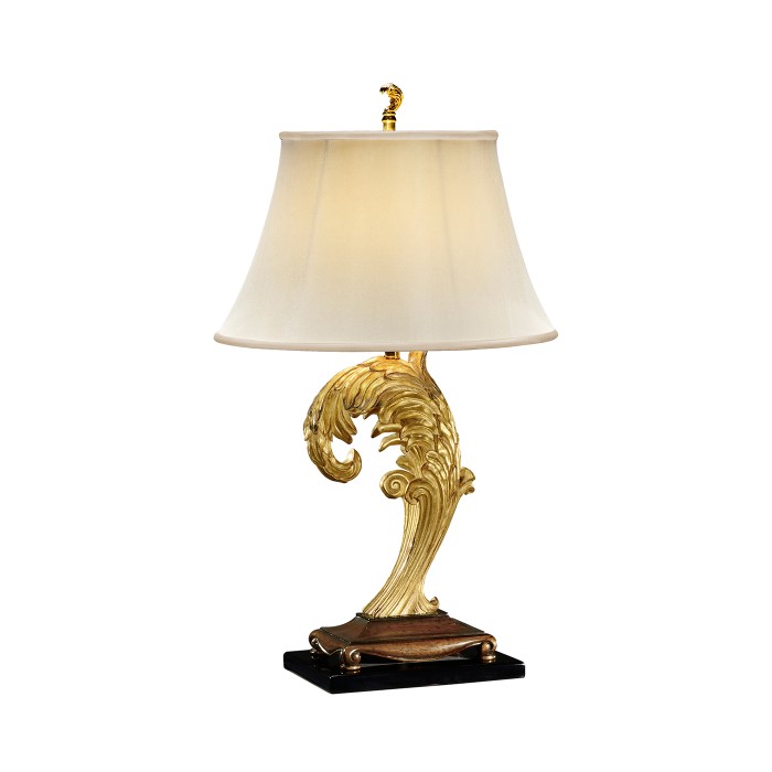 Asymmetric Gilded Leaf Table Lamp