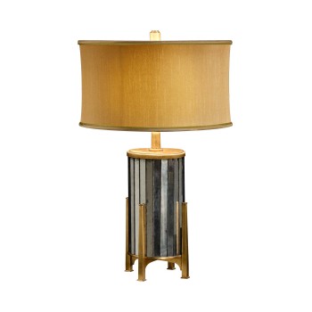 Églomisé and Gilded Metal Table Lamp
