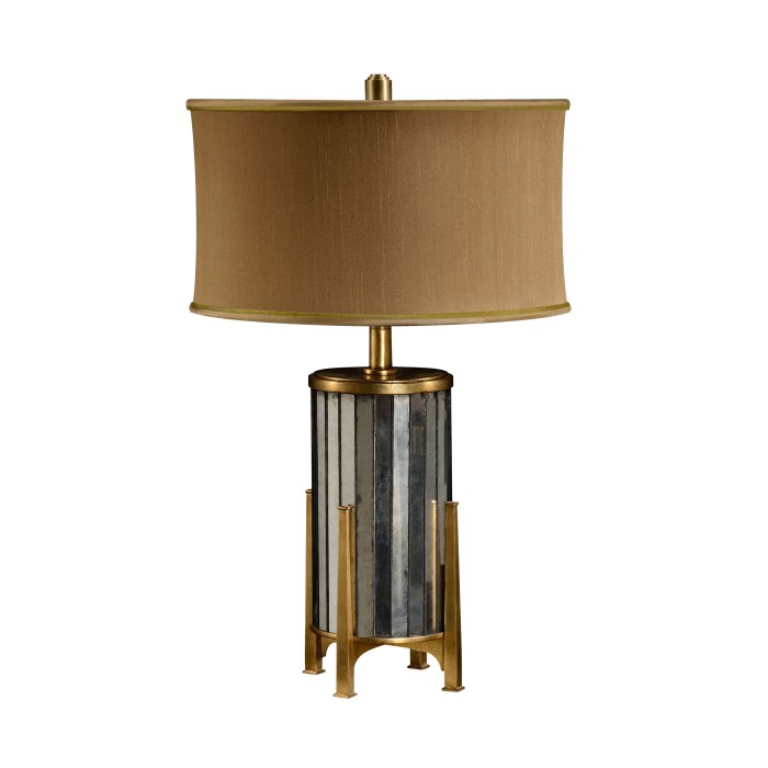 Églomisé and Gilded Metal Table Lamp