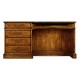 Crotch walnut compact single pedestal desk
