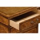 Crotch walnut compact single pedestal desk