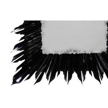 Black finish rectangular sunburst mirror
