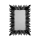 Black finish rectangular sunburst mirror