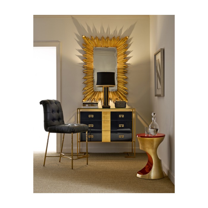 Gilded rectangular sunburst mirror