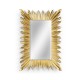 Gilded rectangular sunburst mirror