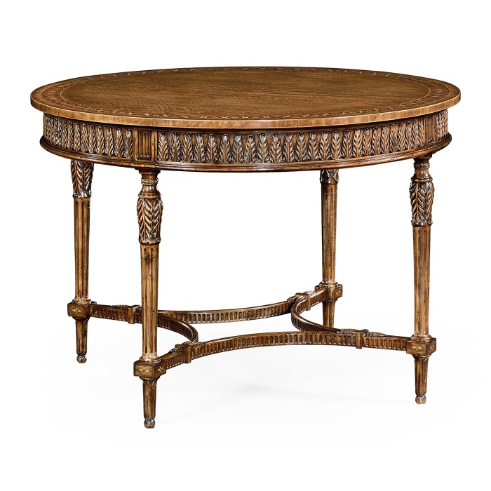 Napoleon III style circular centre table with fine inlay