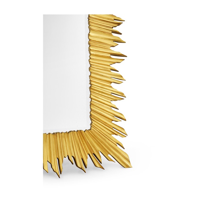 Gilded floor standing rectangular sunburst mirror