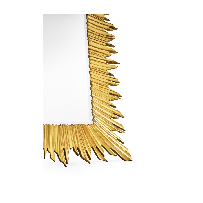 Gilded floor standing rectangular sunburst mirror
