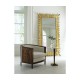 Gilded floor standing rectangular sunburst mirror