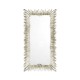 Silvered floor standing rectangular sunburst mirror