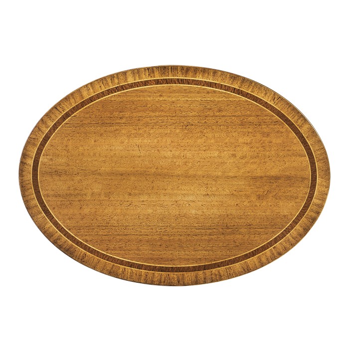 Napoleon III style oval wine table with fine inlay