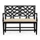 Black painted serpentine open back bench