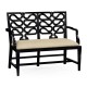 Black painted serpentine open back bench