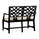 Black painted serpentine open back bench