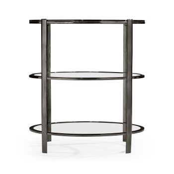 Gatsby Round Black Nickel End Table