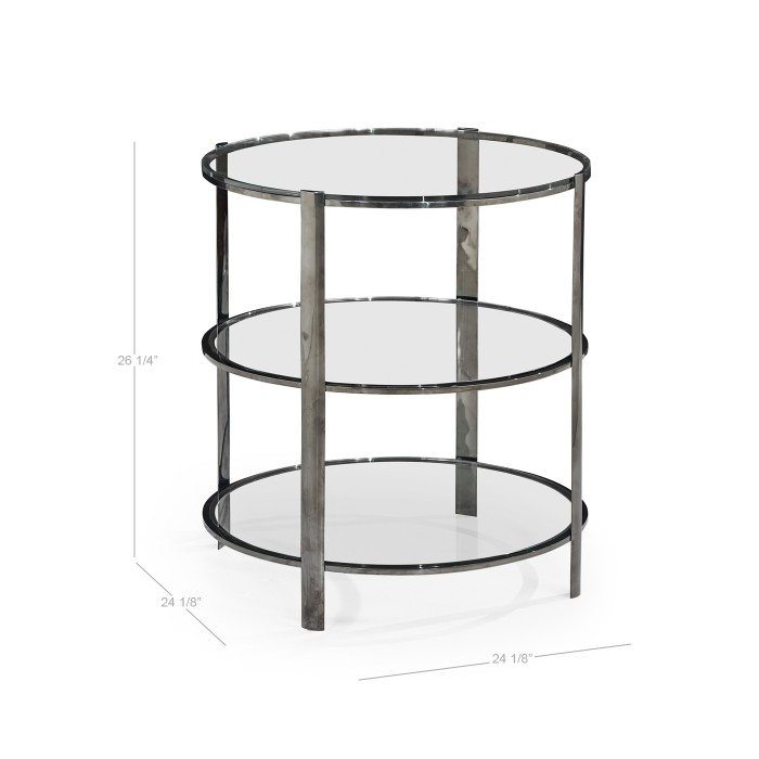 Gatsby Round Black Nickel End Table