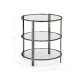 Gatsby Round Black Nickel End Table
