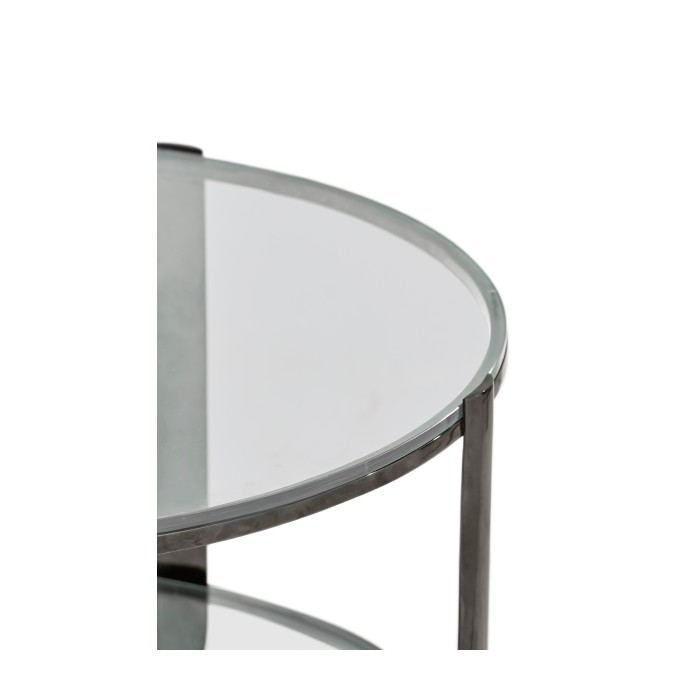 Gatsby Round Black Nickel End Table
