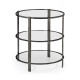 Gatsby Round Black Nickel End Table