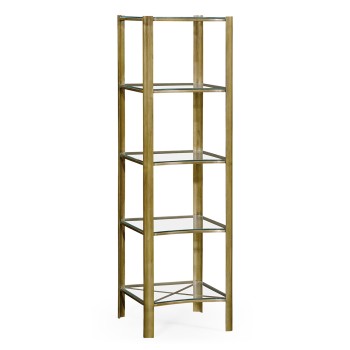 Brass & Glass Five Tier Étagère