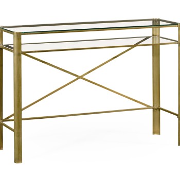 Brass & Glass Rectangular Console
