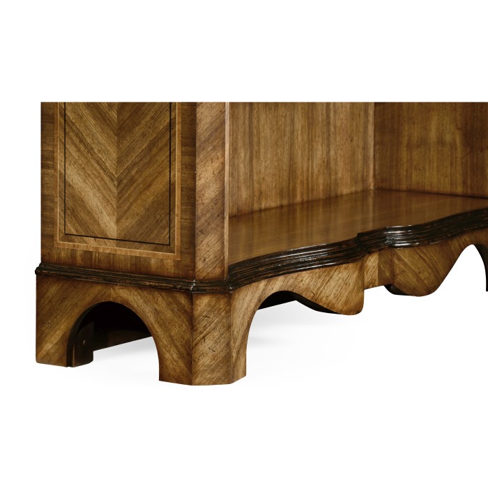 Tall Argentinian Walnut Open Bookcase
