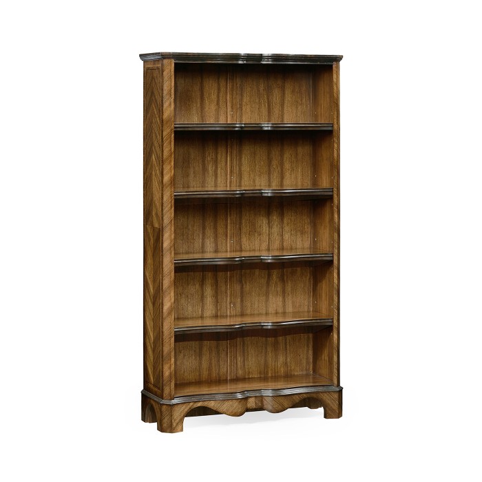 Tall Argentinian Walnut Open Bookcase