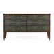 Faux Macassar Ebony & Anthracite Shagreen Double Chest of Drawers