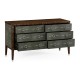 Faux Macassar Ebony & Anthracite Shagreen Double Chest of Drawers