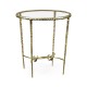 Hammered Light Brown Brass Circular Side Table